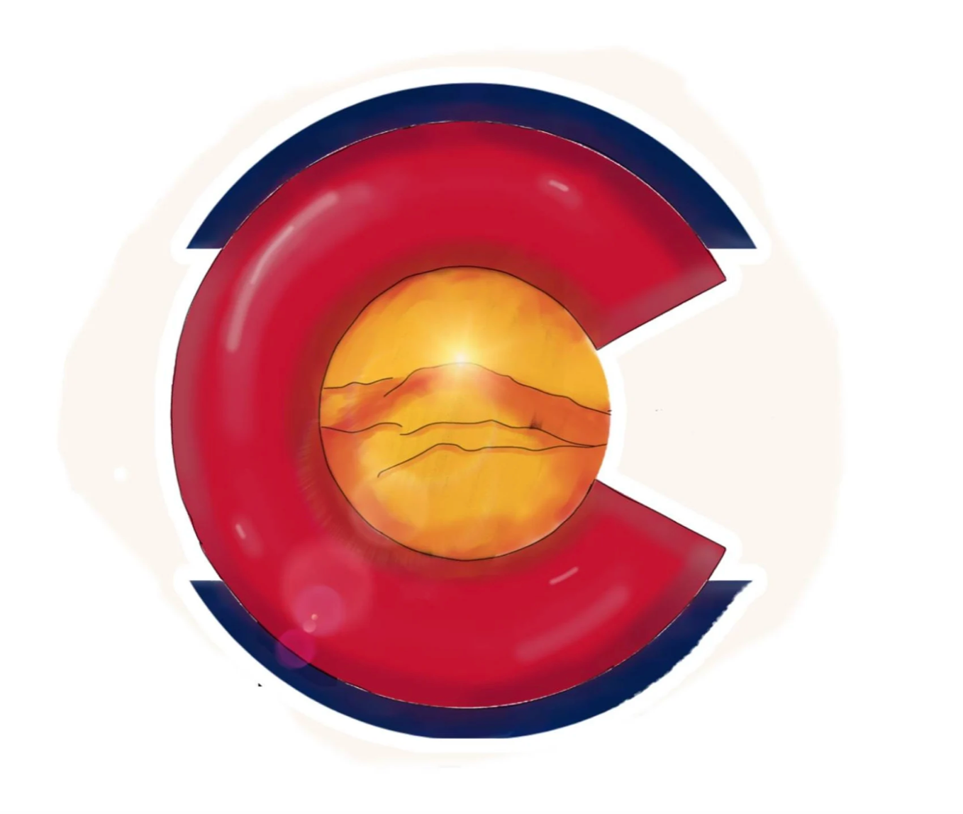 Scattered Mind CO Flag Mountain Sticker