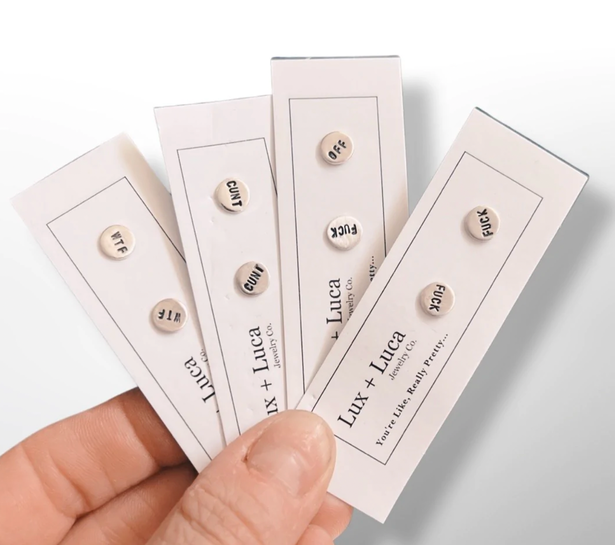 Lux + Luca Jewelry Co. Tiny Sweary Studs