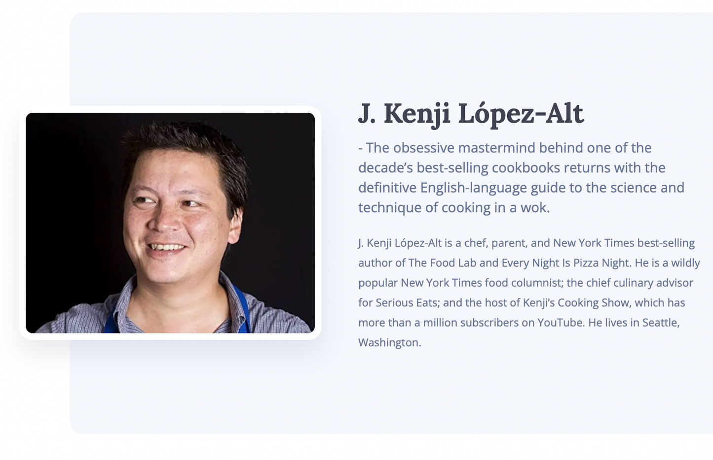 Oddly Enough Books- The Wok Book by J. Kenji López-Alt