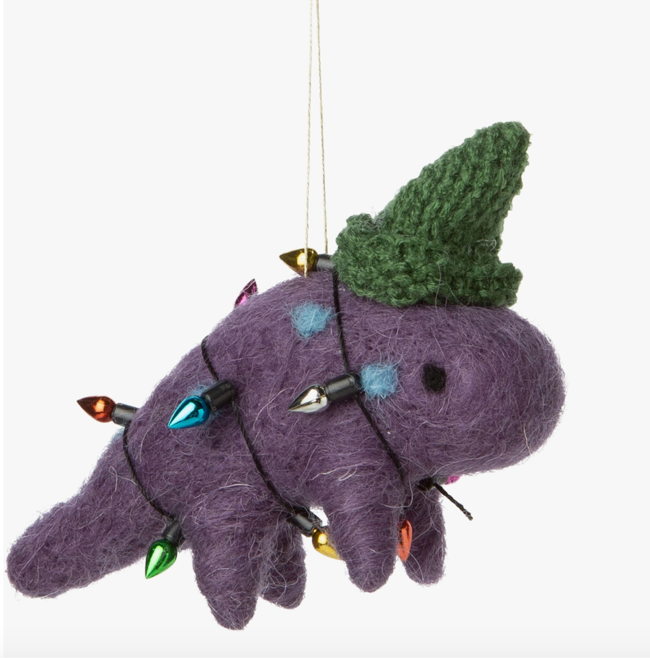 Silver Tree- Felted Dinosaur Ornaments