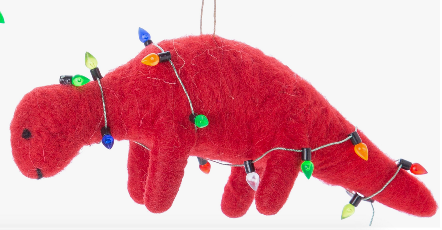 Silver Tree- Felted Dinosaur Ornaments