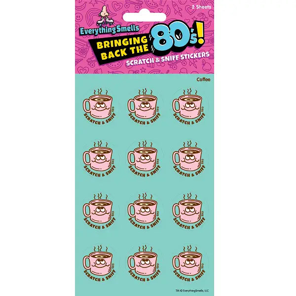 Everything Smells- Scratch & Sniff Sticker Sheets- Cup of Coffee