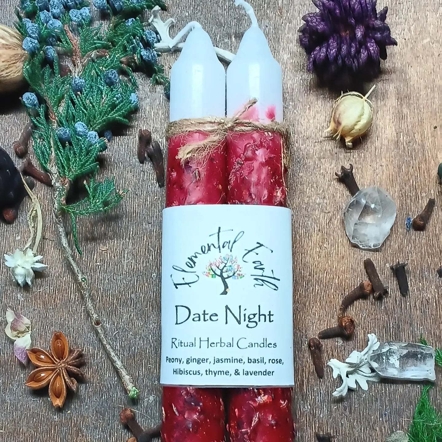 Elemental Earth Shop Valentine's Herbal Candles