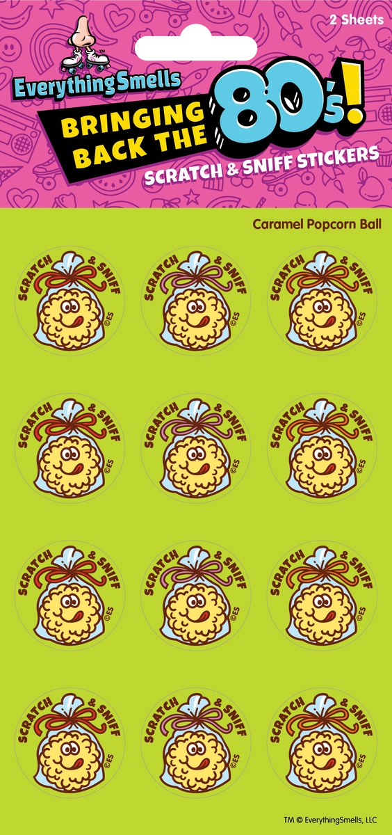 Everything Smells- Scratch & Sniff Sticker Sheets- Caramel Popcorn