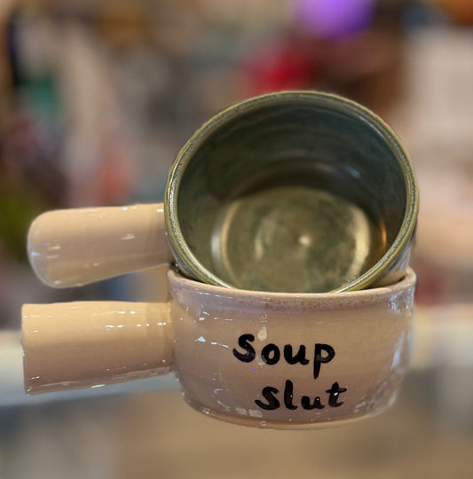 Nitra Olsen Ceramics- XL Soup Slut Bowl with Handle