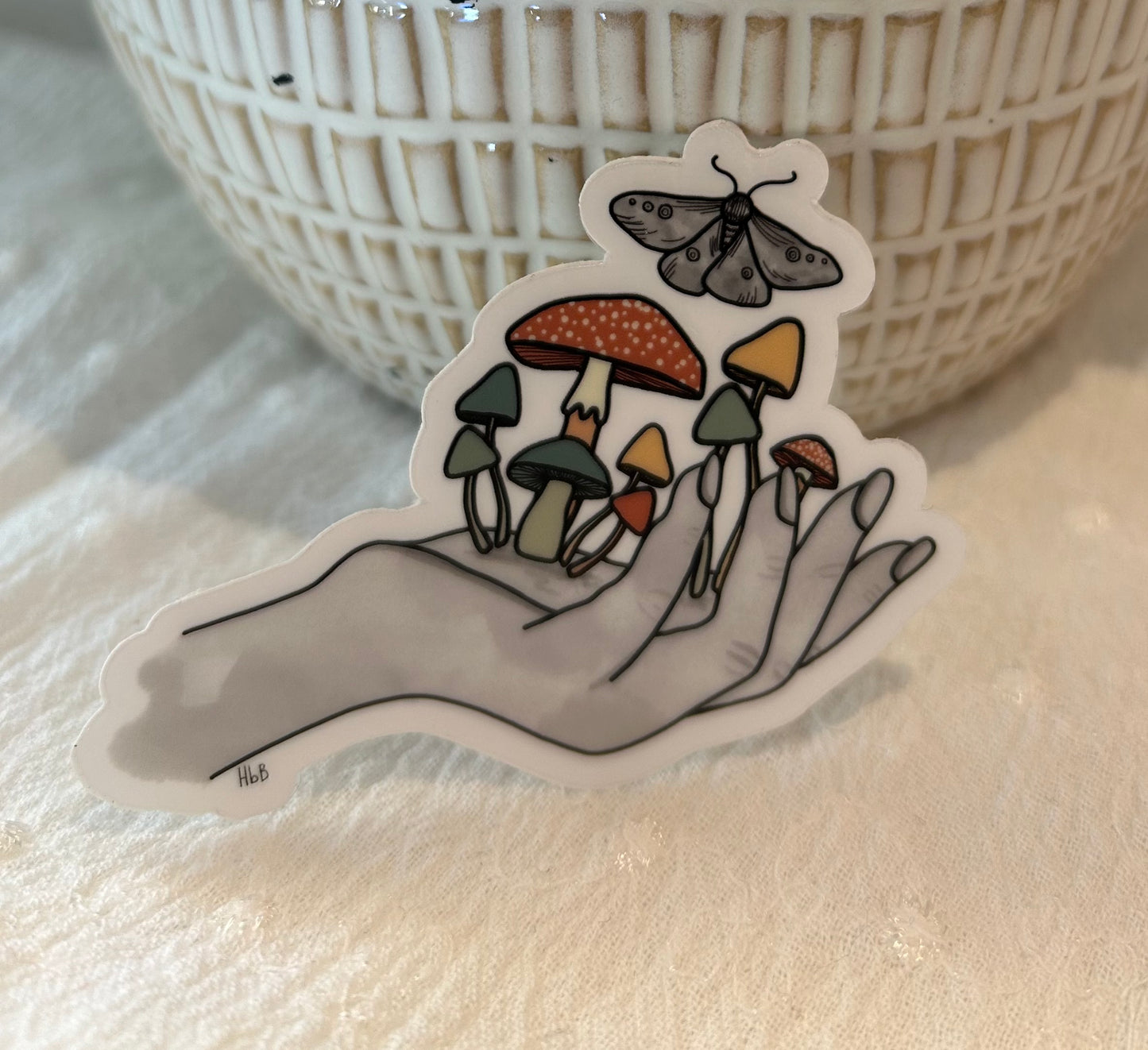 Huckleberry Beads- Mushroom Moth Sticker