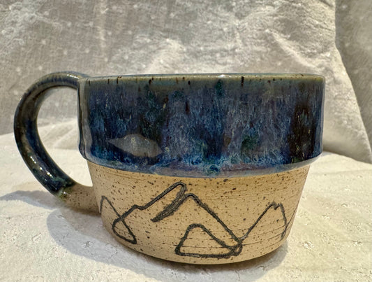 Spunky Sloth Ceramics- Abstract Mountain Mug