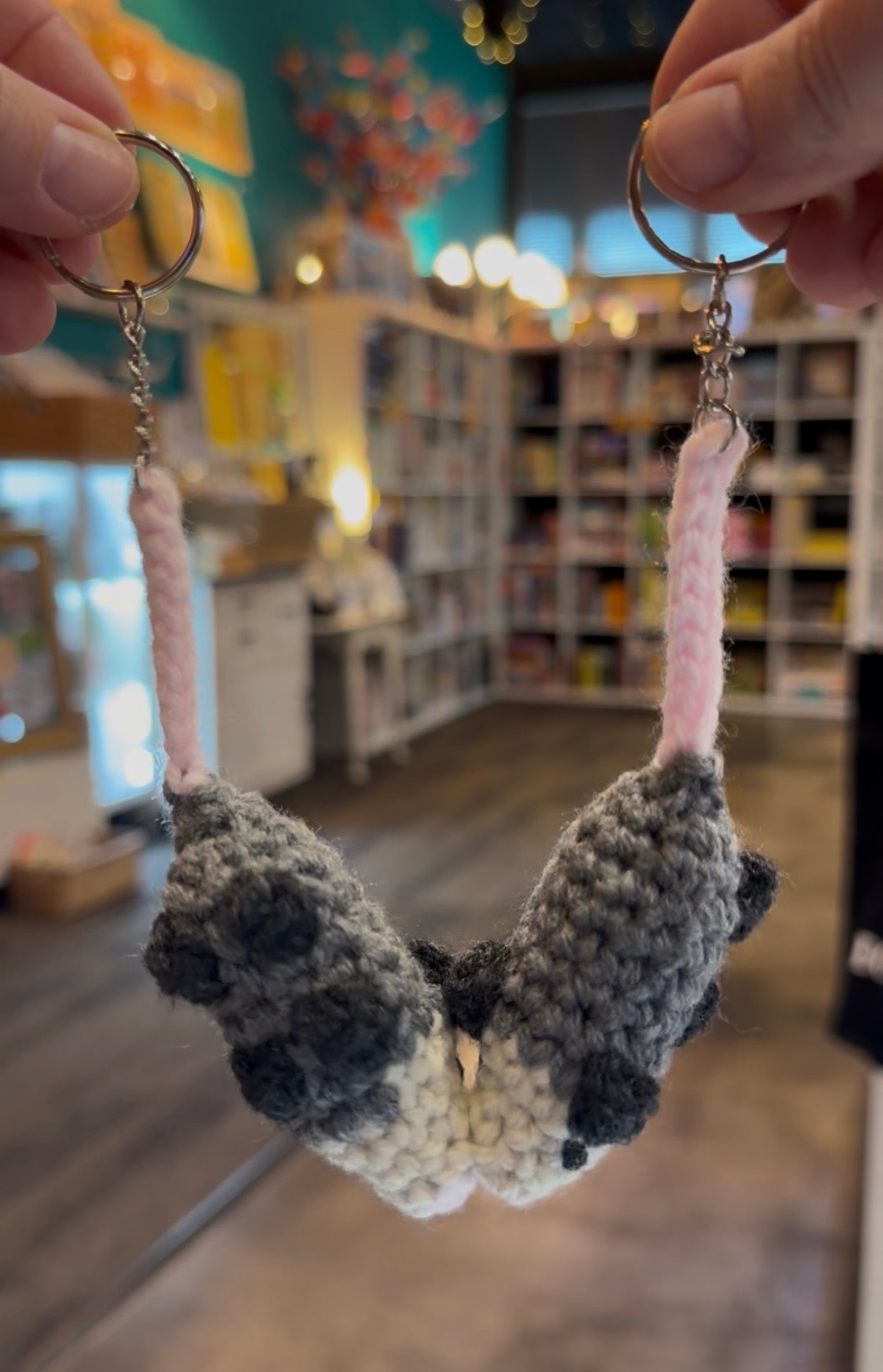The Salty Stitchery- Kissing Possum Keychains Set