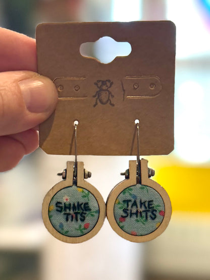 Mini Embroidery Earrings