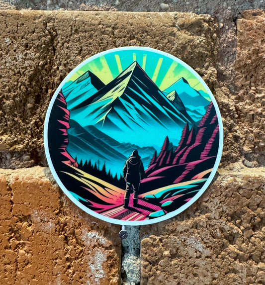 Scattered Mind Round Hiker Sticker