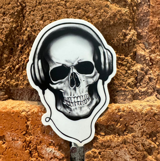 Scattered Mind Headphones & Skull Sticker