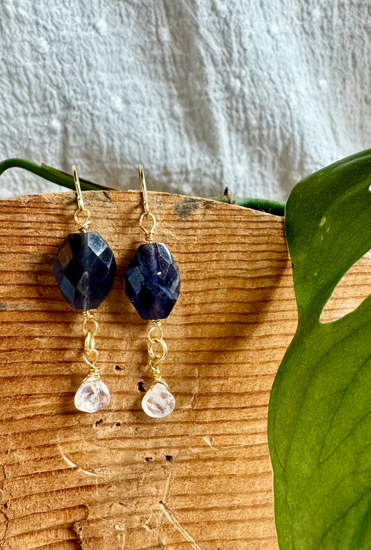 Blossom Designs Iolite and Moonstone Earrings