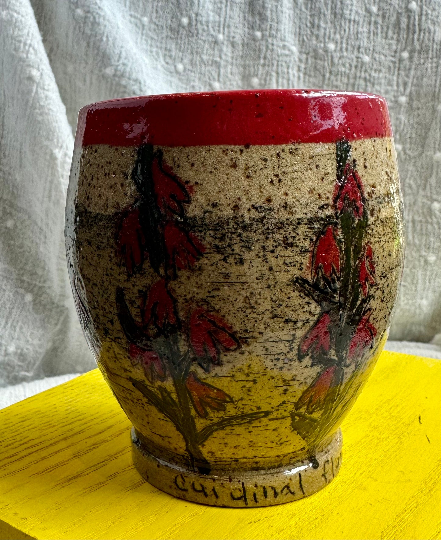 Nitra Olsen Ceramics- Cardinal Flowers Mug