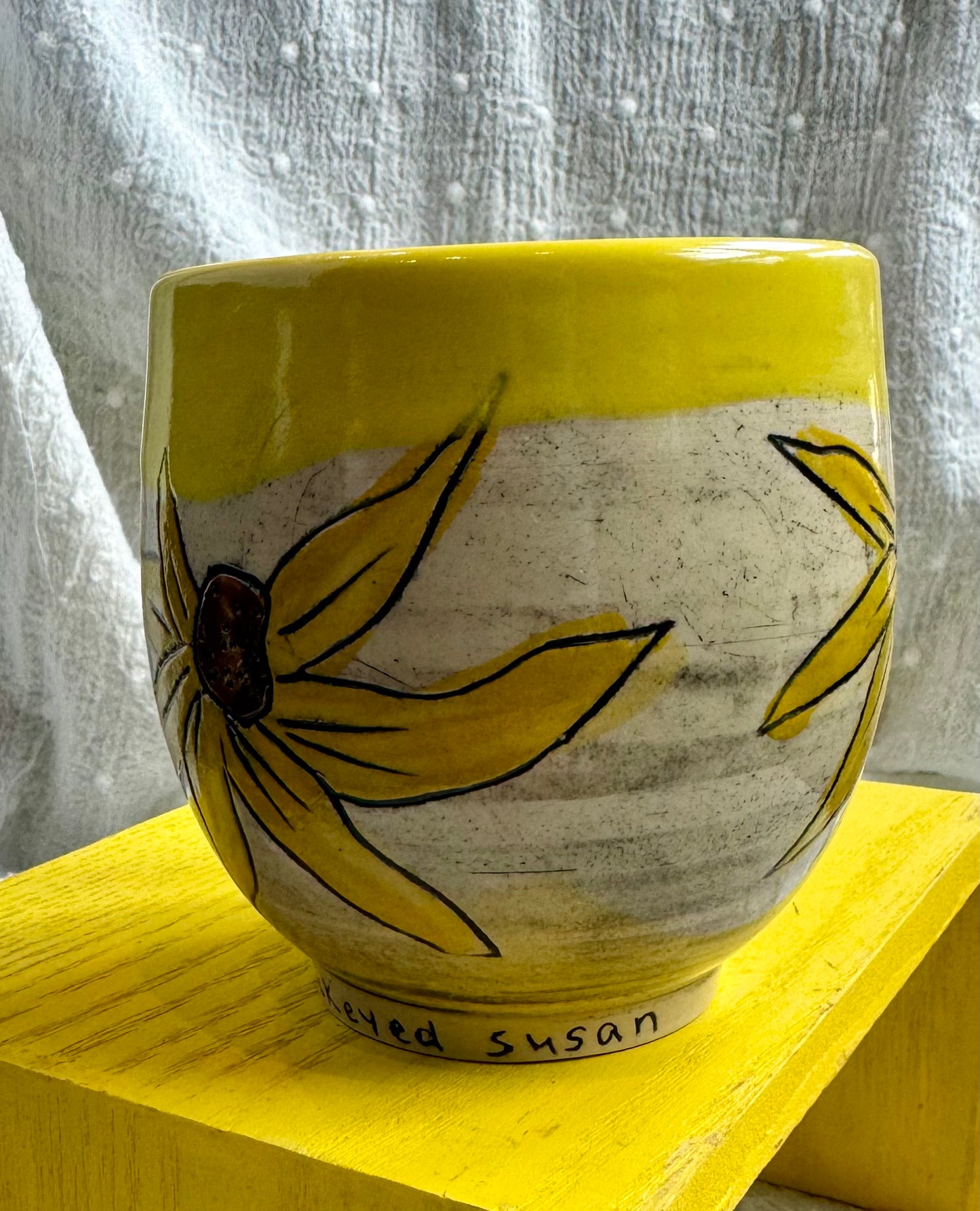 Nitra Olsen Ceramics- Black Eyed Susan Flowers Mug