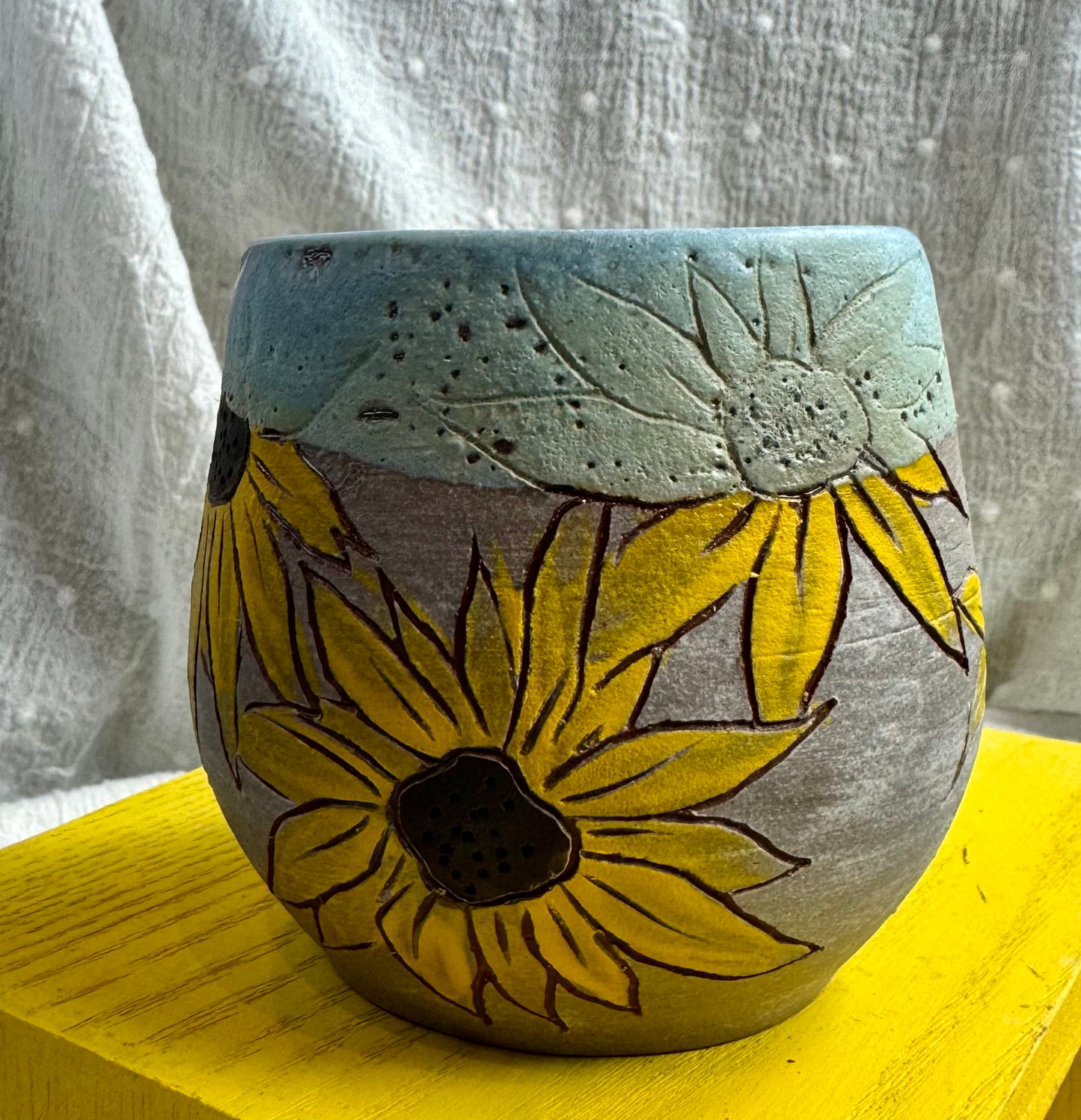 Nitra Olsen Ceramics- Black Eyed Susan Flowers Mug