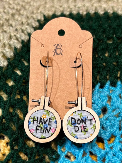 Mini Embroidery Earrings