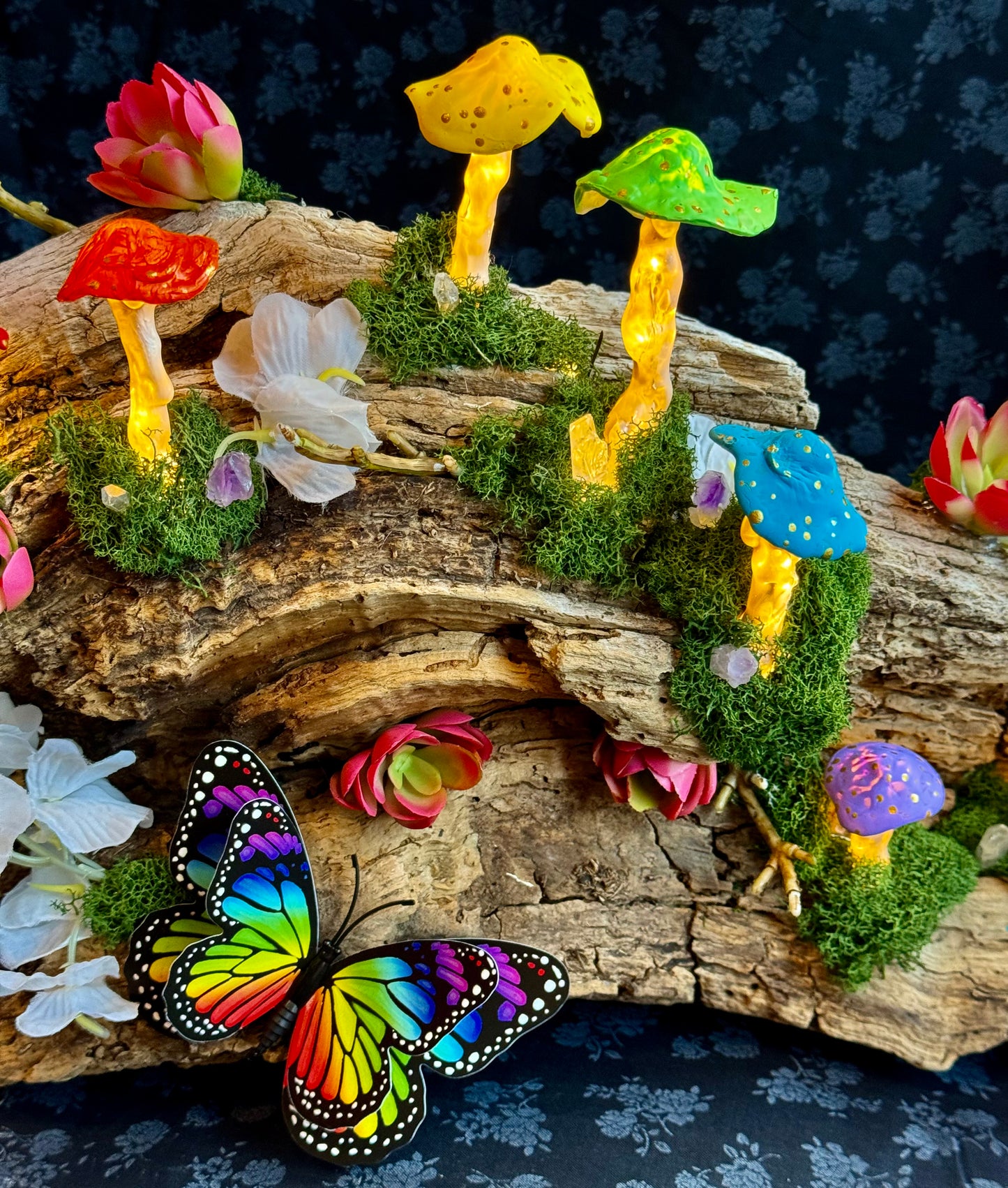 Keely Krueger- Handcrafted Pride Mushroom Lamp