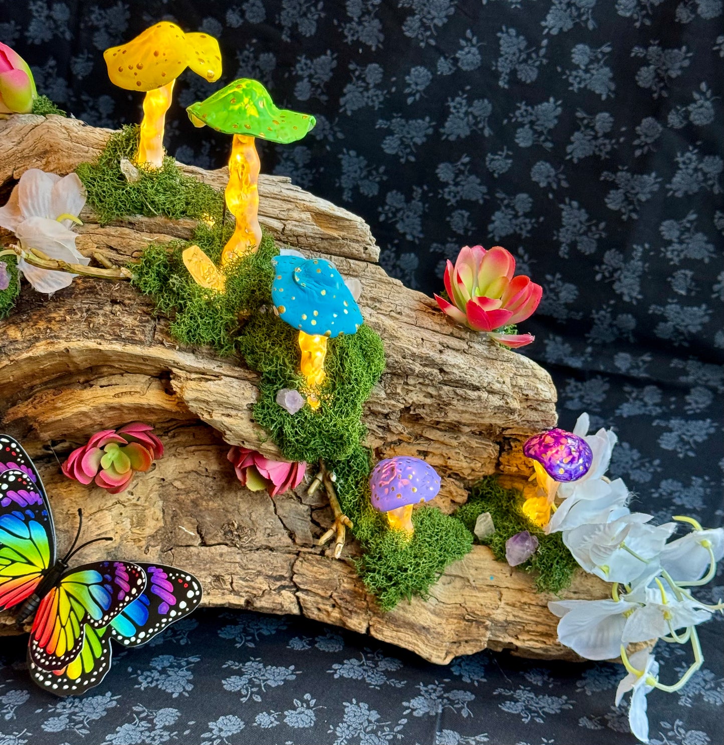 Keely Krueger- Handcrafted Pride Mushroom Lamp