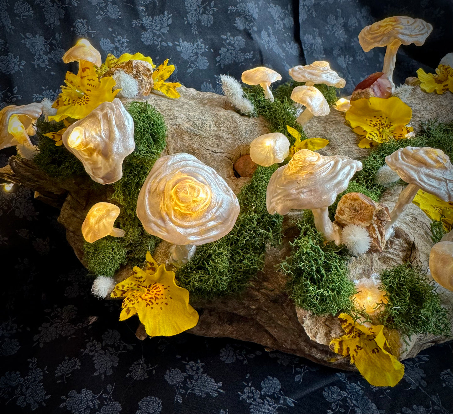 Keely Krueger- Handcrafted Mushroom Light with Petrified Wood