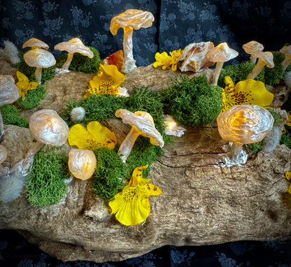 Keely Krueger- Handcrafted Mushroom Light with Petrified Wood