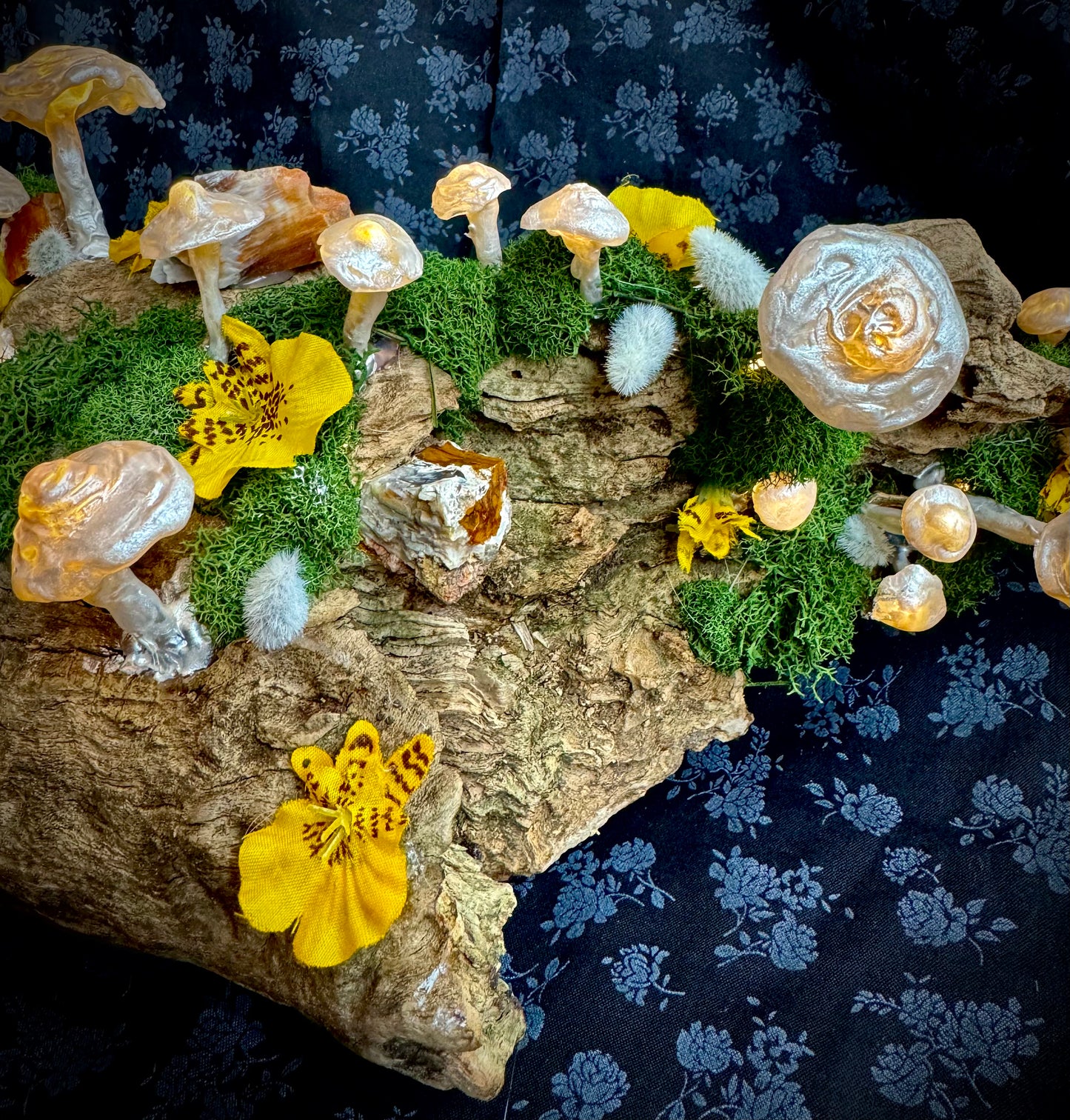 Keely Krueger- Handcrafted Mushroom Light with Petrified Wood