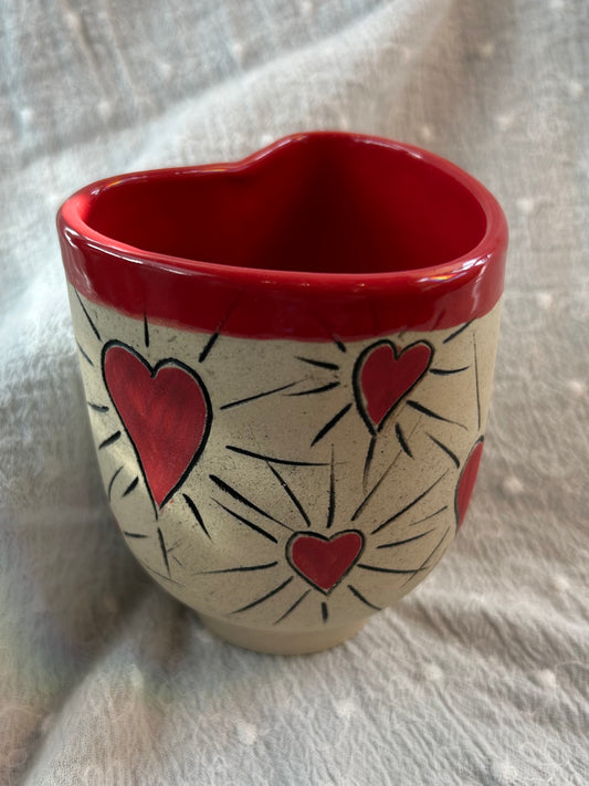 Nitra Olsen Ceramics- Heart Tumbler