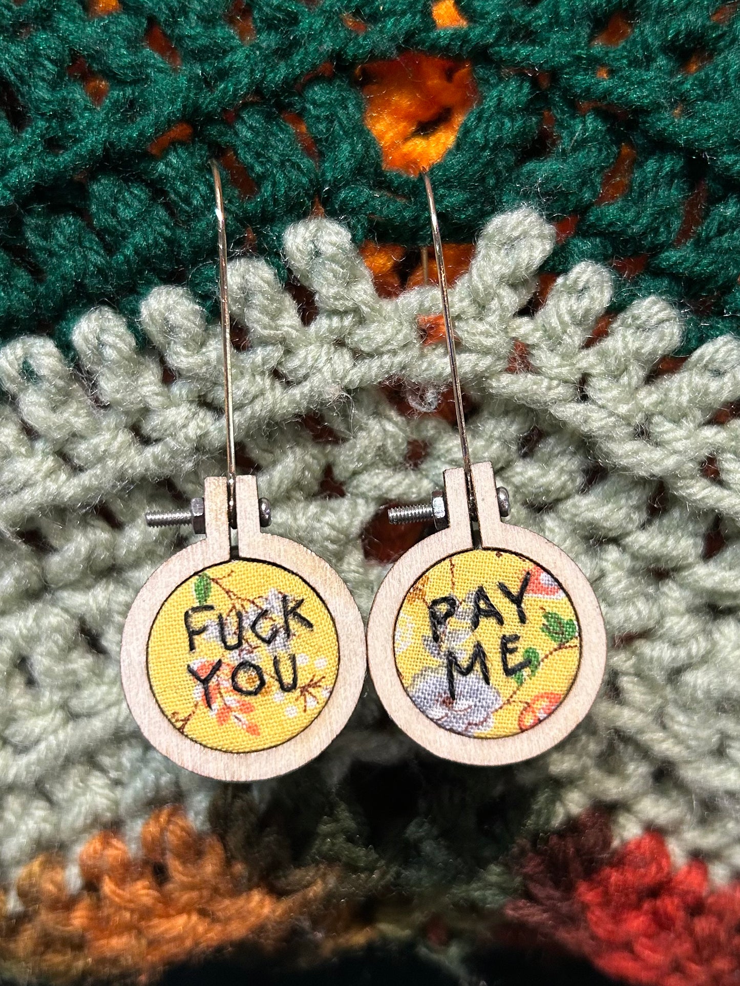 Mini Embroidery Earrings