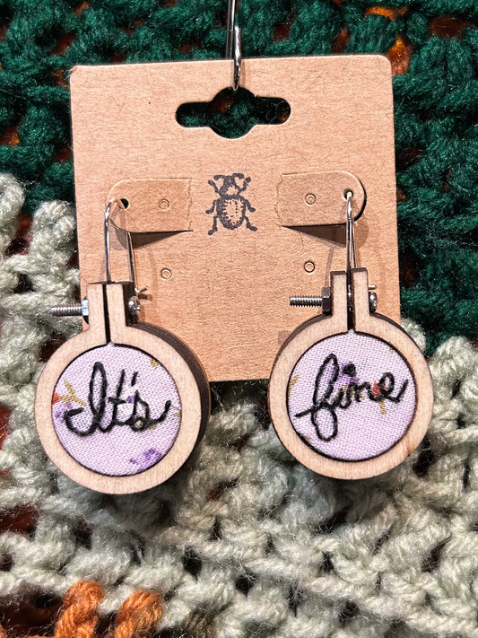 Mini Embroidery Earrings- It's Fine