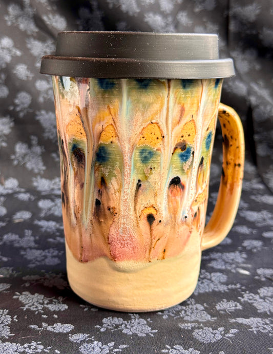 Veronica PremDas- Peacock Glaze Travel Mug Drinkware