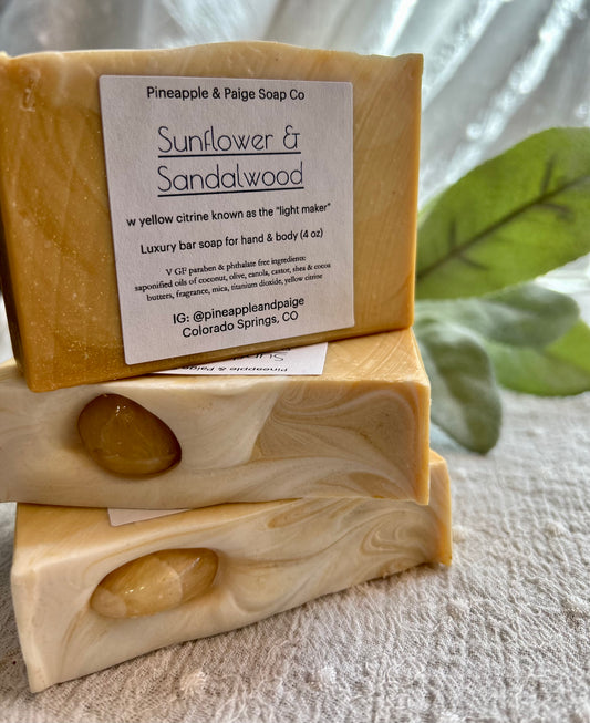 Pineapple & Paige Soap: Sunflower & Sandalwood