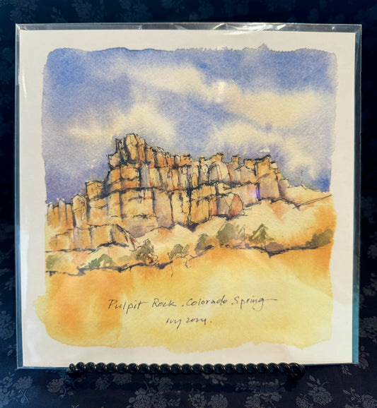 Ivywild Studio- 8"x8" Watercolor Print- Pulpit Rock II