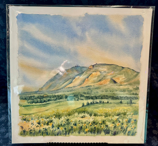 Ivywild Studio- 12"x12" Watercolor Print- Cheyenne Mountain