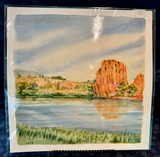 Ivywild Studio- 12"x12" Watercolor Print- Red Rocks Open Space