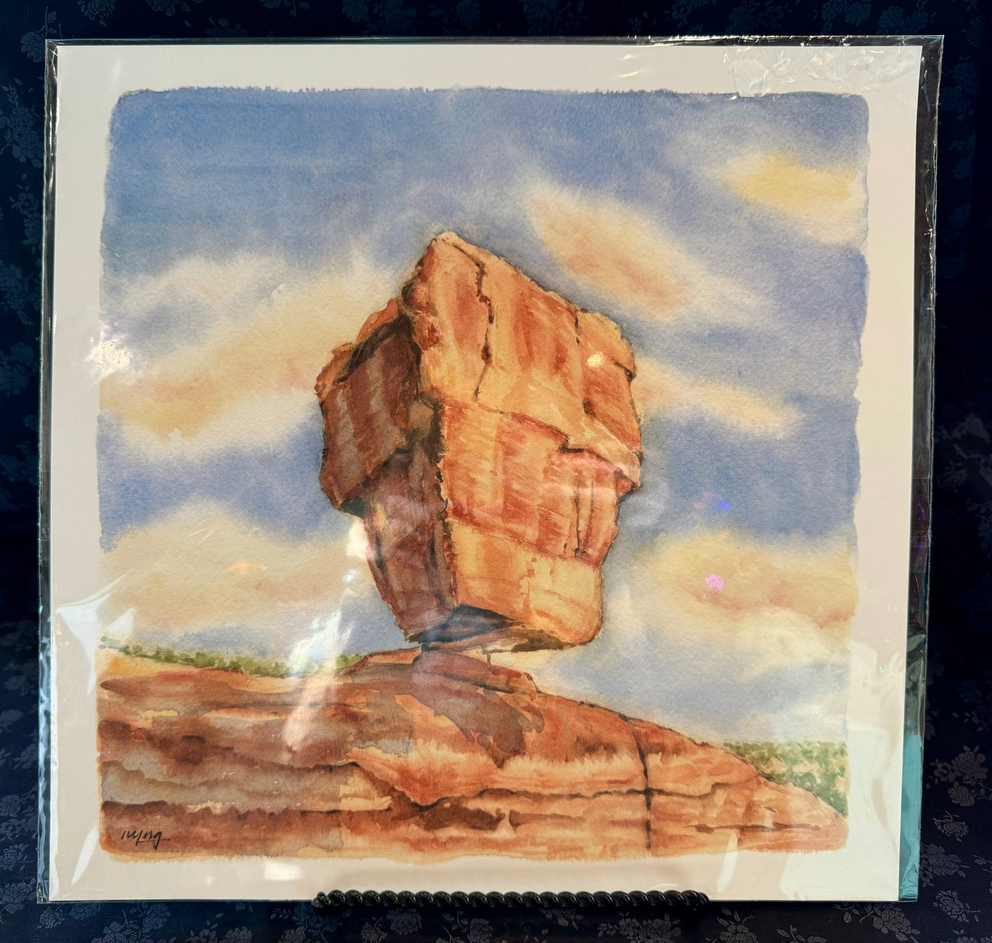 Ivywild Studio- 12"x12" Watercolor Print- Garden of the Gods Balancing Rock