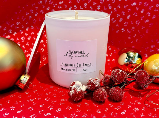 Chicly Uncorked- 8oz Soy Candle- Holiday Scents