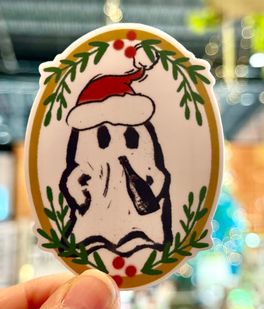 Ghost of Christmas Spirits Holiday Sticker