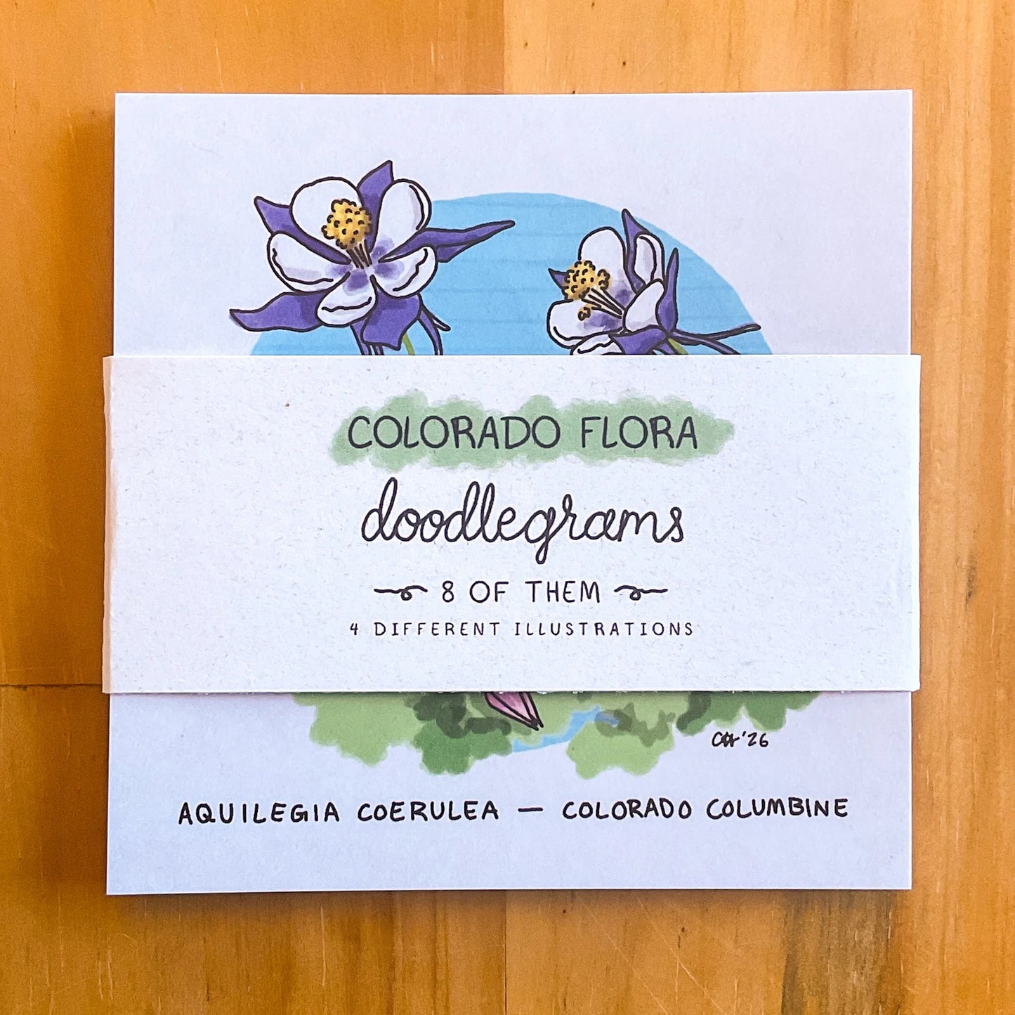 Doodled By Carrie- Doodlegrams- Colorado Flora Postcards