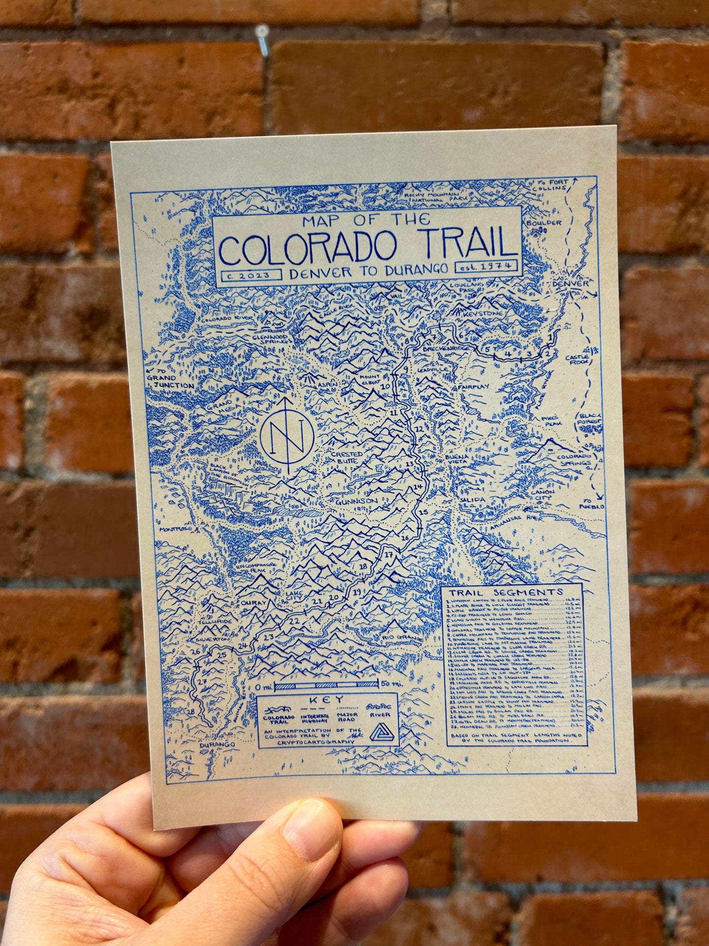 Cryptocartography- Colorado Trail Postcard