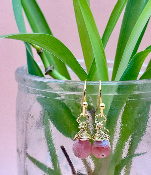 Blossom Designs Rhodochroisite Dangle Earrings