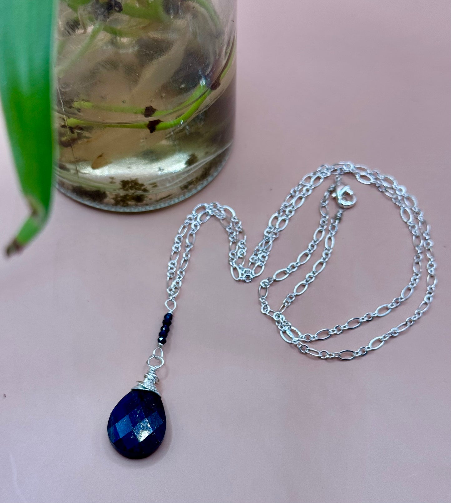 Blossom Designs Lapis and Crystal Necklace