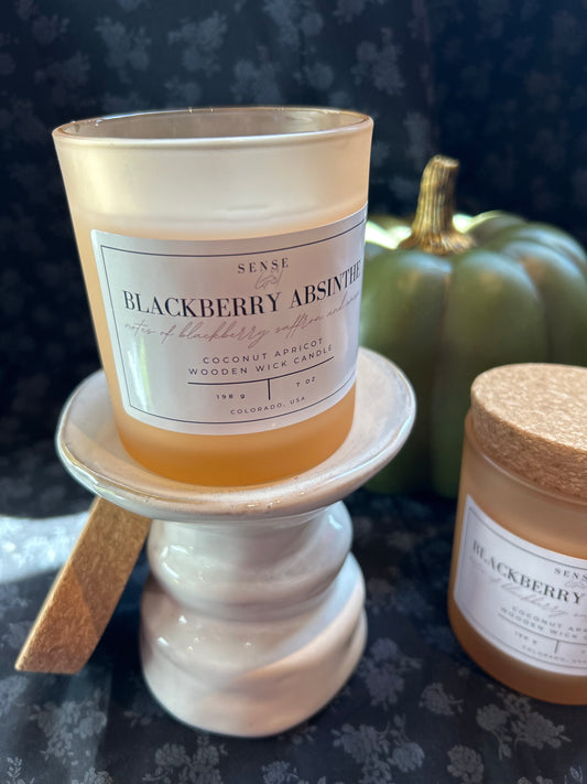 Sense by Cin- Jarred Wooden Wick Candles- Blackberry Absinthe