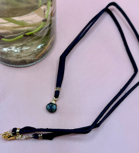 Blossom Designs Ocean Jasper Leather Necklace