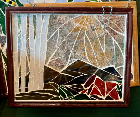 Carol Foster- Mountain and Aspens Stained Glass