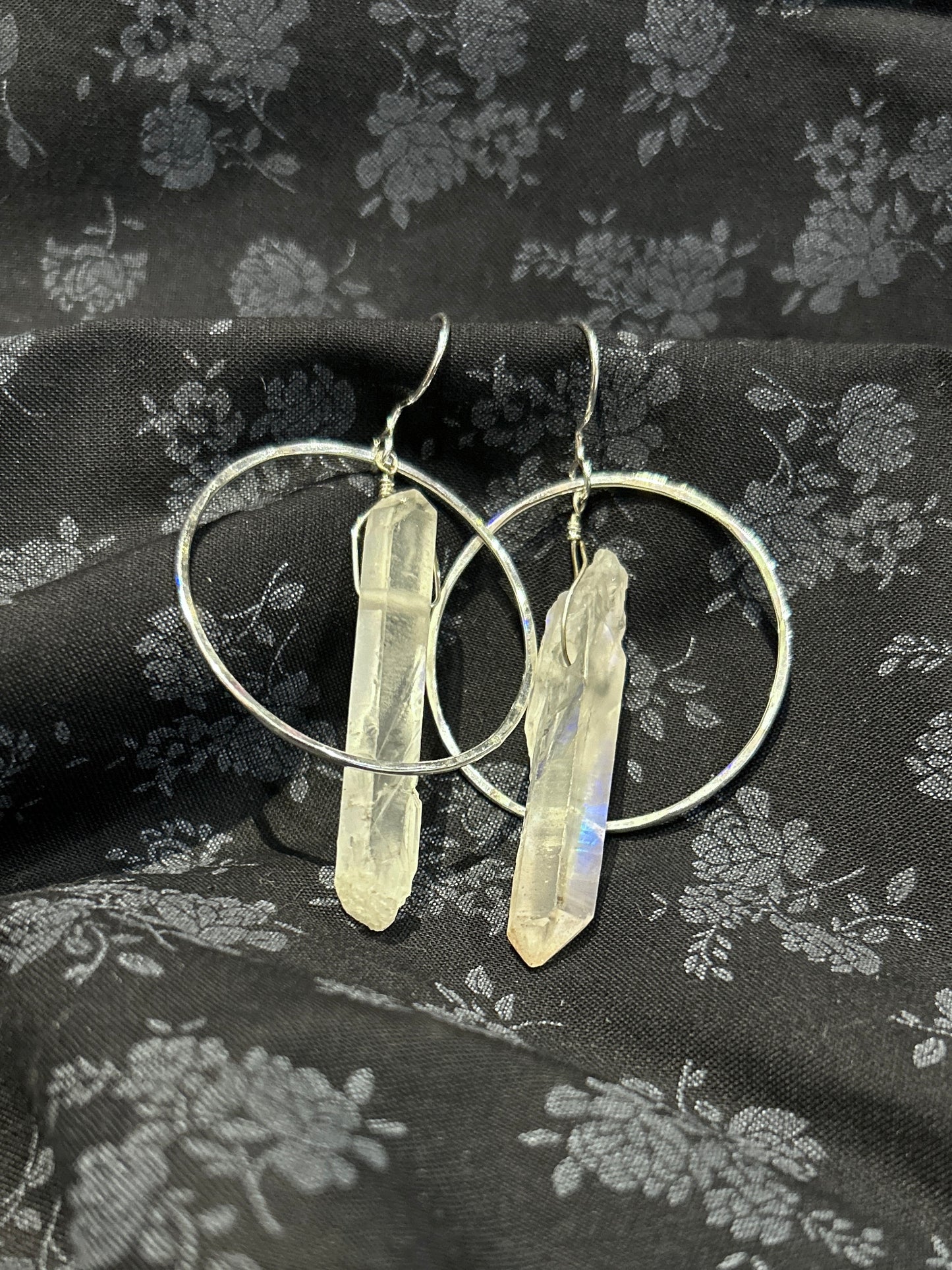 Tactile Studios- Quartz Point Hoop Earrings