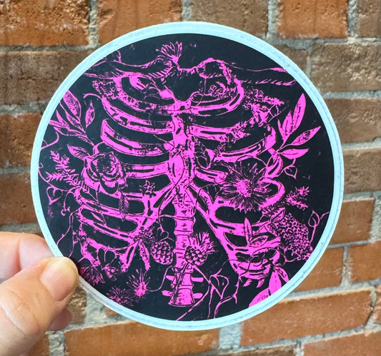Scattered Mind Pink Floral Ribcage
