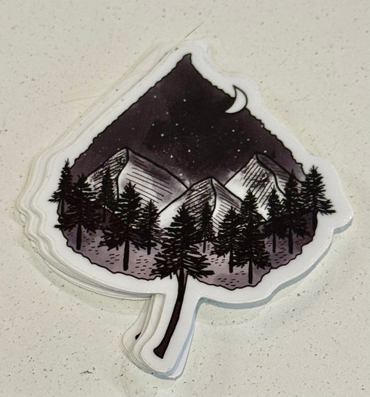 Christine Borst- Black and White Aspen Leaf Sticker