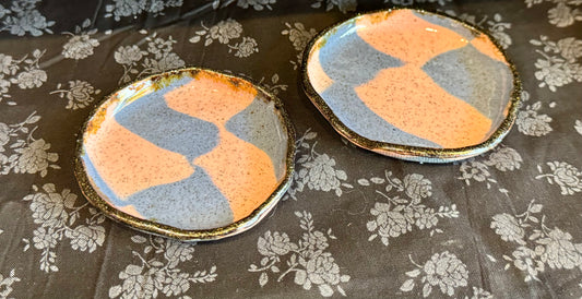 Spunky Sloth Ceramics- Checkered Trinket Dishes
