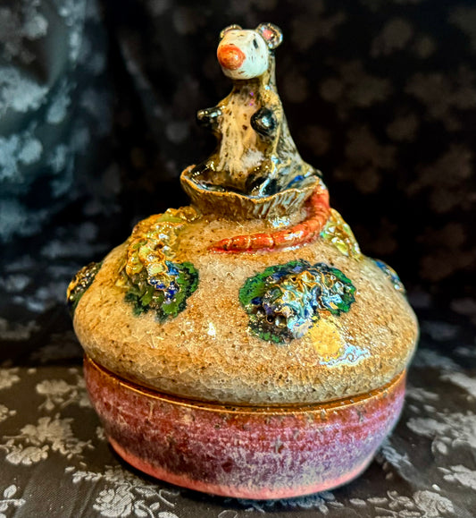 Spunky Sloth Ceramics- Sculpted Jars- Possum