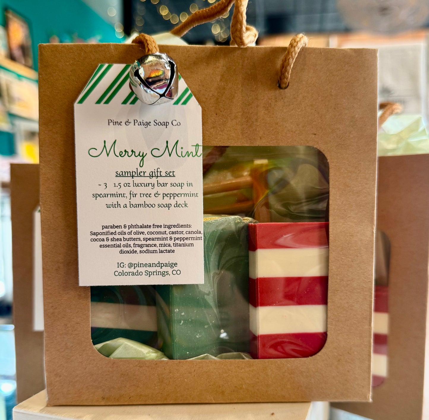 Pine & Paige Soap: Holiday Gift Bags- Merry Mint Sample Gift Set
