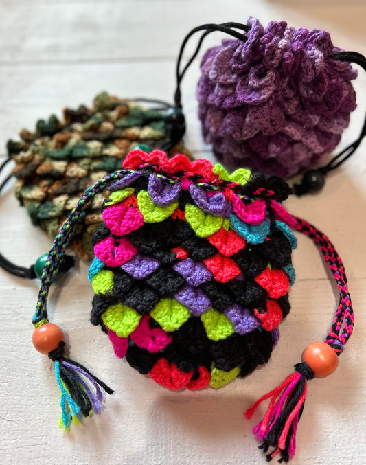 Knots & Crafts by Mikayla Dragon Egg Drawstring Pouch